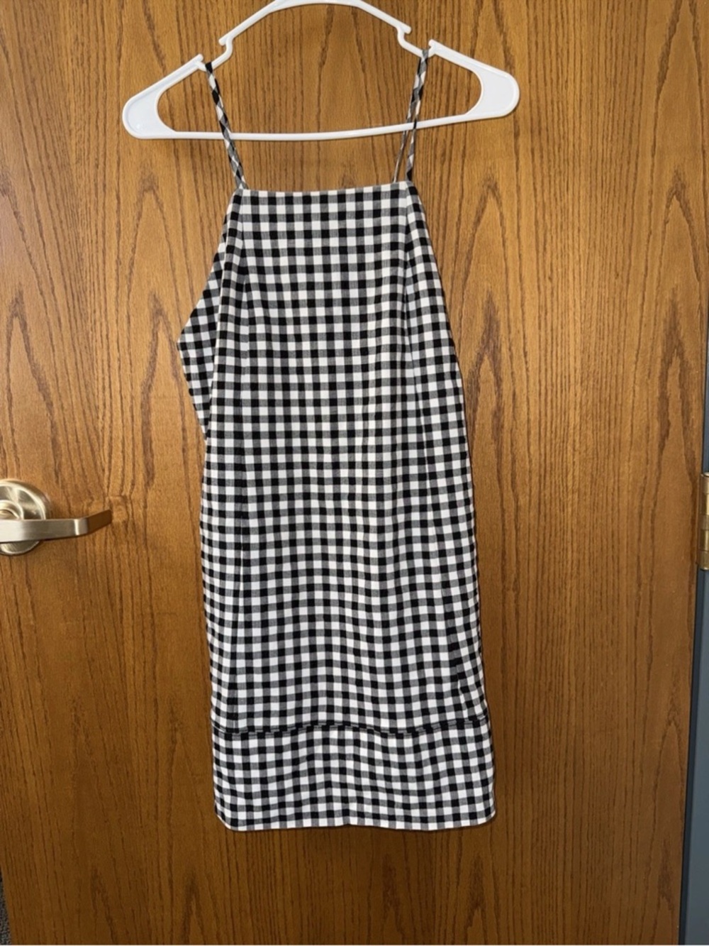 Anthropologie Apron Style Mini Dress Black White Check With Pockets Gingham XS - Picture 4 of 11